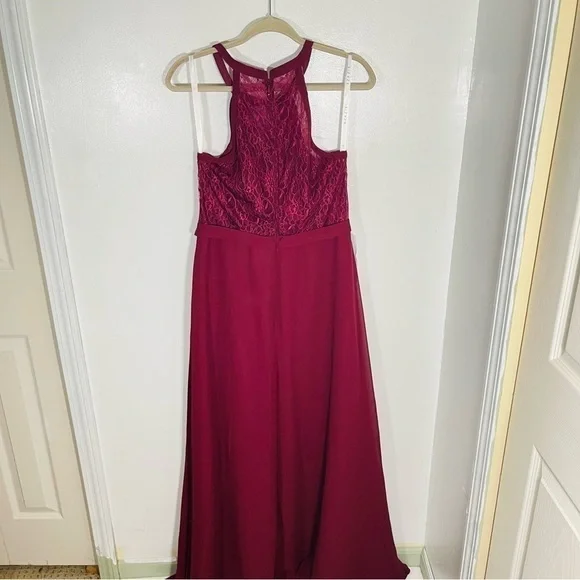 Azazie Burgundy Maxi Dress - Picture 3 of 7